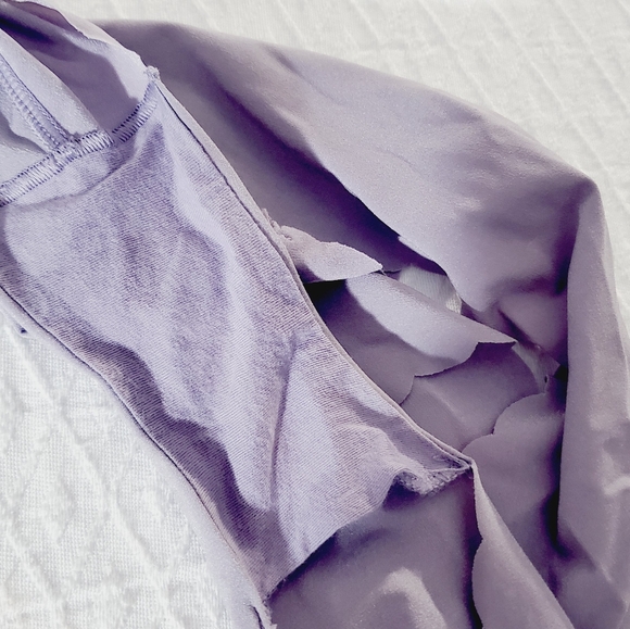 SOLD-VICTORIA'S SECRET Pastel Periwinkle Cheeky Bikini Scalloped Panties- Size M - Picture 4 of 5